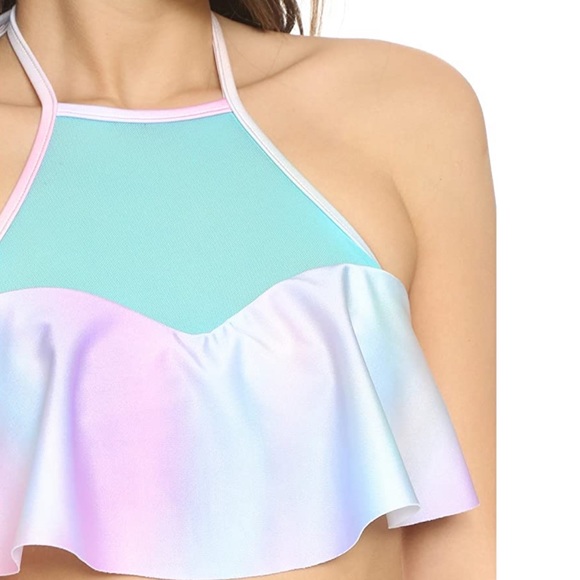 WILDFOX Swim Pastel Tie Dye Halter Bikini Top - Picture 4 of 12